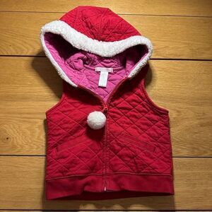 Janie and Jack quilted vest red and pink 2t